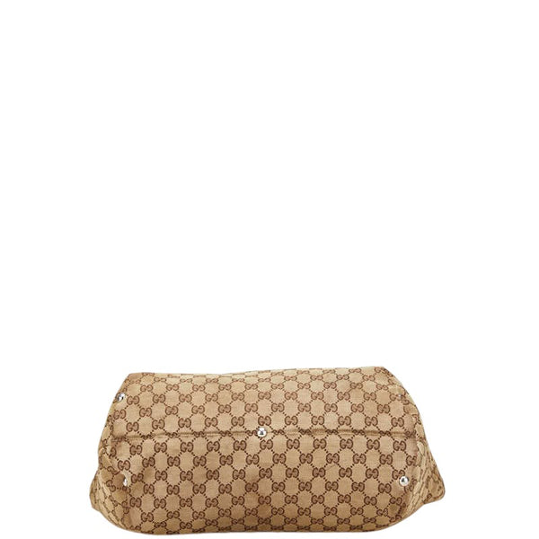 グッチ GGキャンバス トートバッグ ショルダーバッグ 229852 ベージュ ブラウン キャンバス レザー レディース GUCCI 【中古】