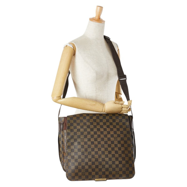 ルイ ヴィトン ダミエ バスティーユ 斜め掛け ショルダーバッグ N45258 ブラウン PVC レザー メンズ LOUIS VUITTON 【中古】
