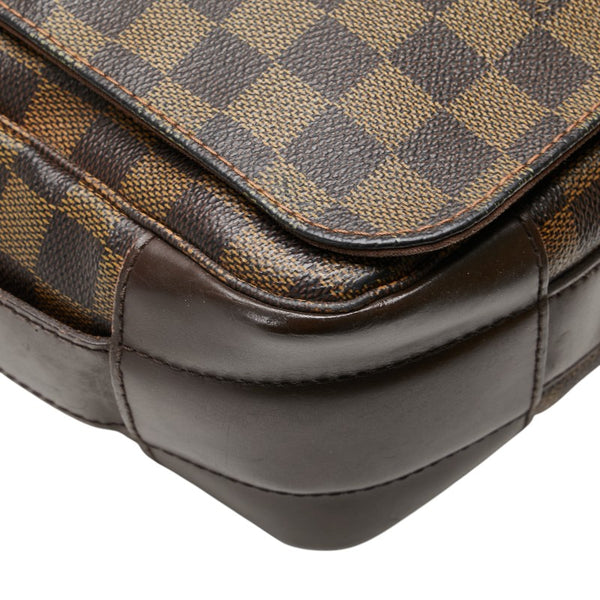 ルイ ヴィトン ダミエ バスティーユ 斜め掛け ショルダーバッグ N45258 ブラウン PVC レザー メンズ LOUIS VUITTON 【中古】