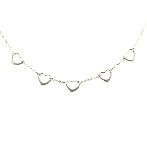 ティファニー 5連 オープンハート ネックレス SV925 シルバー レディース TIFFANY&Co. 【中古】