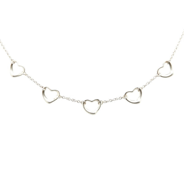 ティファニー 5連 オープンハート ネックレス SV925 シルバー レディース TIFFANY&Co. 【中古】
