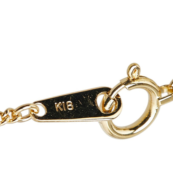 K18YG イエローゴールド ダイヤ0.43ct プチ ペンダントネックレス レディース 【中古】