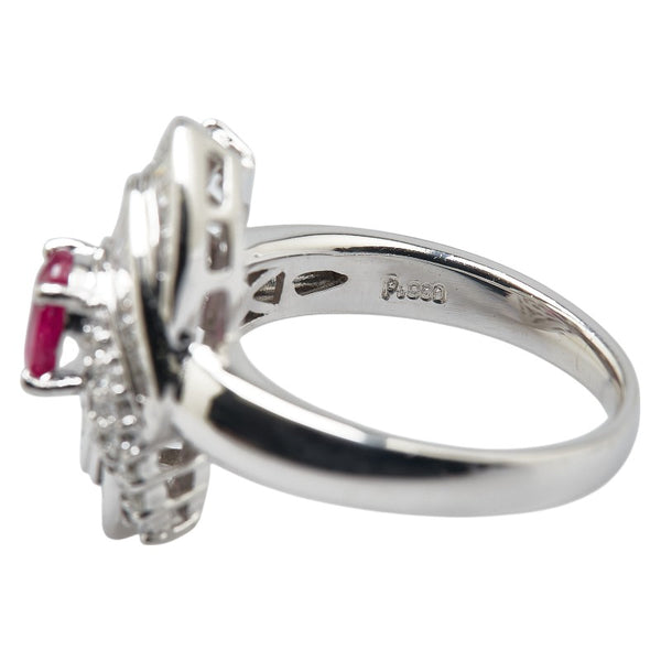 Pt900 プラチナ ピンクサファイア0.75ct ダイヤ0.90ct リング 指輪 レディース 11号 【中古】