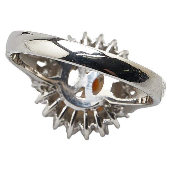Pt900 プラチナ アコヤパール9mm ダイヤ0.34ct リング 指輪 レディース 11号 【中古】