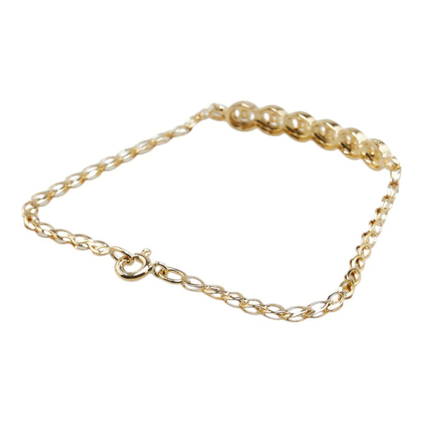 K18YG イエローゴールド ダイヤ0.14ct ブレスレット レディース 【中古】