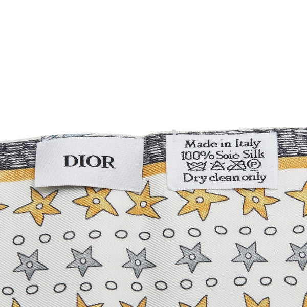ディオール ミッツァ L'Etoile レトワール スカーフ ホワイト マルチカラー シルク レディース Dior 【中古】