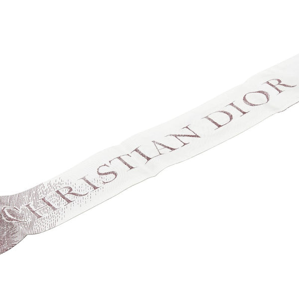 ディオール ミッツァ FEMINISME フェミニズム スカーフ ホワイト ワインレッド シルク レディース Dior 【中古】
