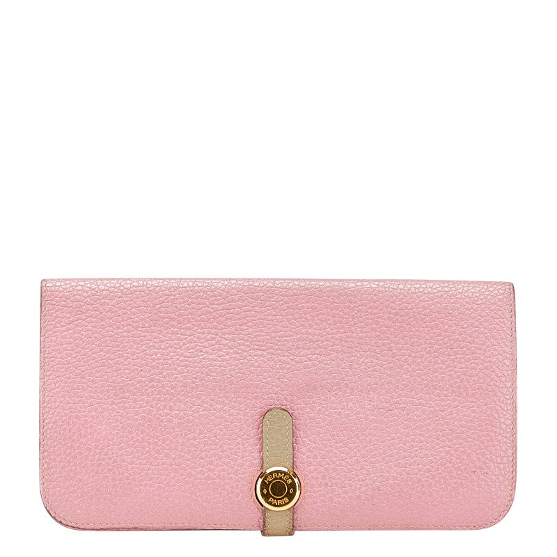 エルメス ドゴンロング 長財布 ピンク系 トゴ レディース HERMES 【中古】