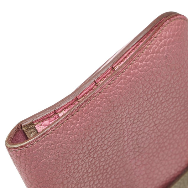 エルメス ドゴンロング 長財布 ピンク系 トゴ レディース HERMES 【中古】
