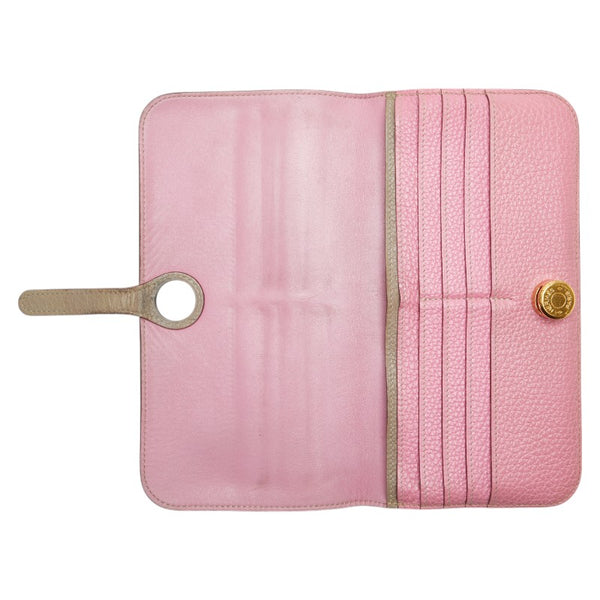 エルメス ドゴンロング 長財布 ピンク系 トゴ レディース HERMES 【中古】