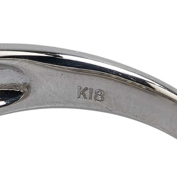 K18WG ホワイトゴールド ダイヤ0.42ct リング 指輪 レディース 11.5号 【中古】