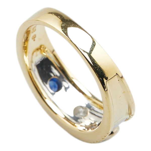 ミキモト K18YG イエローゴールド サファイア0.13ct ダイヤ0.05ct リング 指輪 レディース MIKIMOTO 12.5号 【中古】