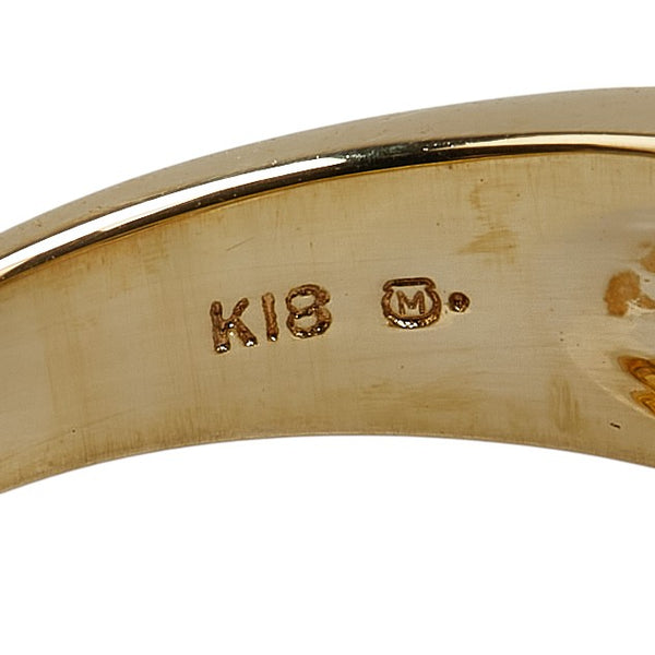 ミキモト K18YG イエローゴールド サファイア0.13ct ダイヤ0.05ct リング 指輪 レディース MIKIMOTO 12.5号 【中古】