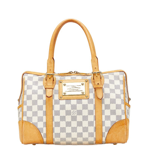 ルイ ヴィトン ダミエ アズール バークレー  ハンドバッグ トートバッグ N52001 ホワイト PVC レザー レディース LOUIS VUITTON 【中古】