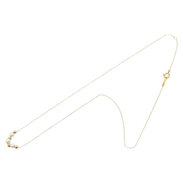 ネックレス K18YG イエローゴールド フェイクパール レディース 【中古】