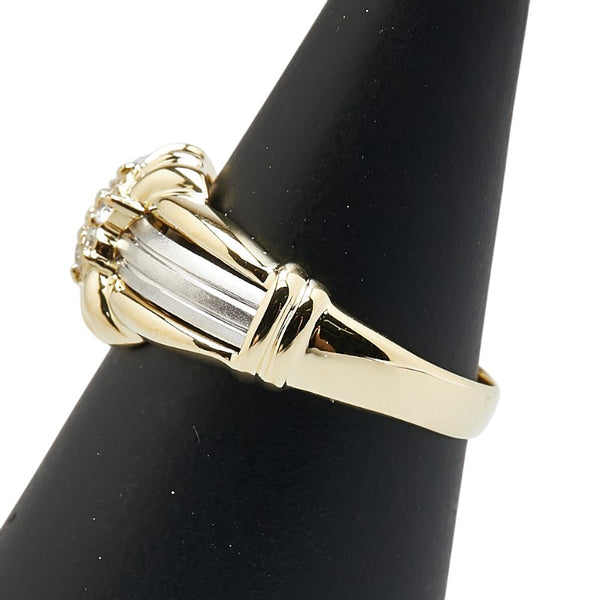 金ベースコンビ ダイヤ0.12ct リング 指輪 レディース 12号 【中古】