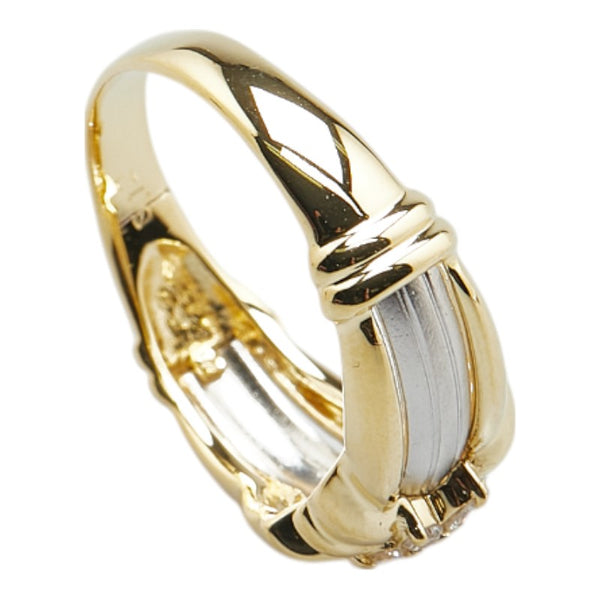 金ベースコンビ ダイヤ0.12ct リング 指輪 レディース 12号 【中古】