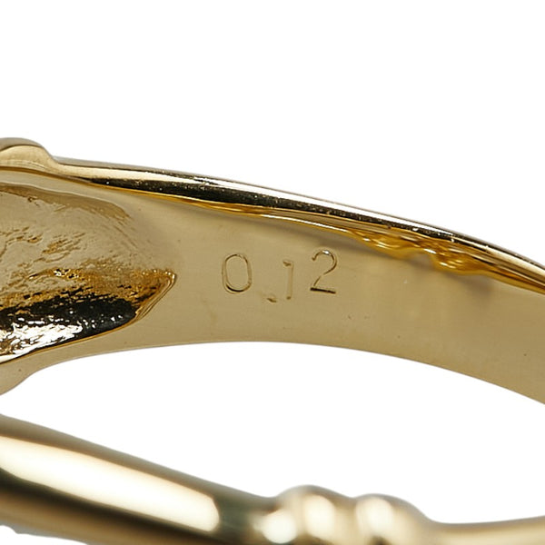 金ベースコンビ ダイヤ0.12ct リング 指輪 レディース 12号 【中古】