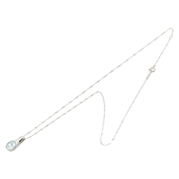 Pt1000 プラチナ Pt850 プラチナ アクアマリン1.70ct ダイヤ0.04ct ペンダントネックレス レディース 【中古】