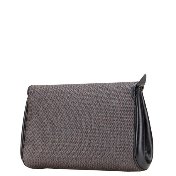 サンローラン YSLモノグラム セカンドバッグ パープル ブラック レザー レディース SAINT LAURENT 【中古】