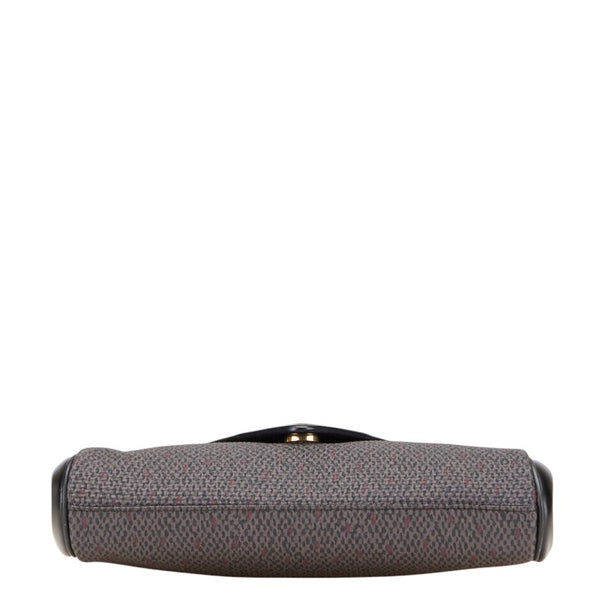 サンローラン YSLモノグラム セカンドバッグ パープル ブラック レザー レディース SAINT LAURENT 【中古】