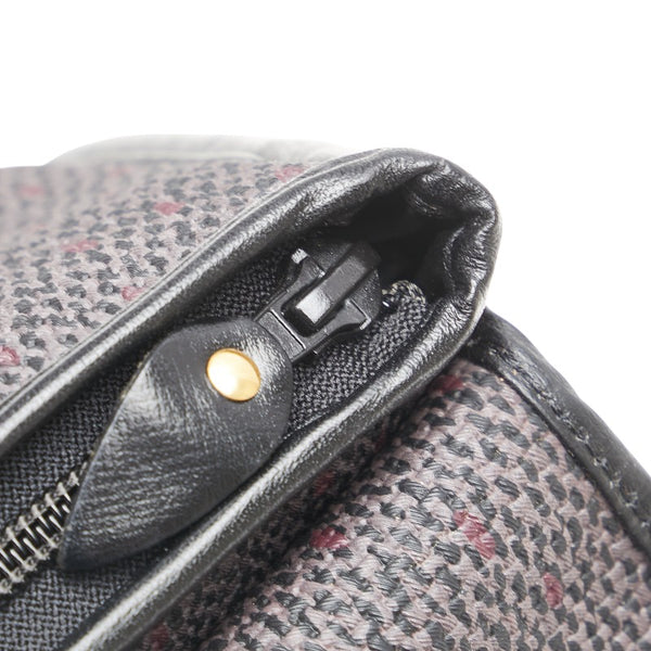 サンローラン YSLモノグラム セカンドバッグ パープル ブラック レザー レディース SAINT LAURENT 【中古】