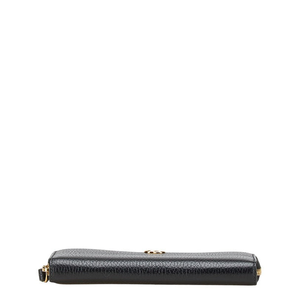 グッチ GGマーモント 長財布 ラウンドファスナー 456117 ブラック レザー メンズ GUCCI 【中古】