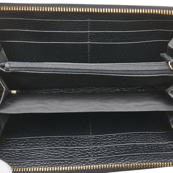 グッチ GGマーモント 長財布 ラウンドファスナー 456117 ブラック レザー メンズ GUCCI 【中古】