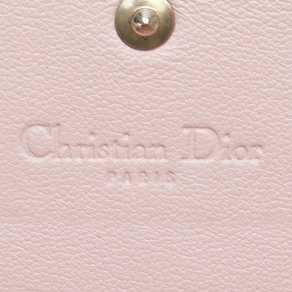 ディオール カナージュ 長財布 チェーン ウォレット オレンジ パテントレザー レディース Dior 【中古】
