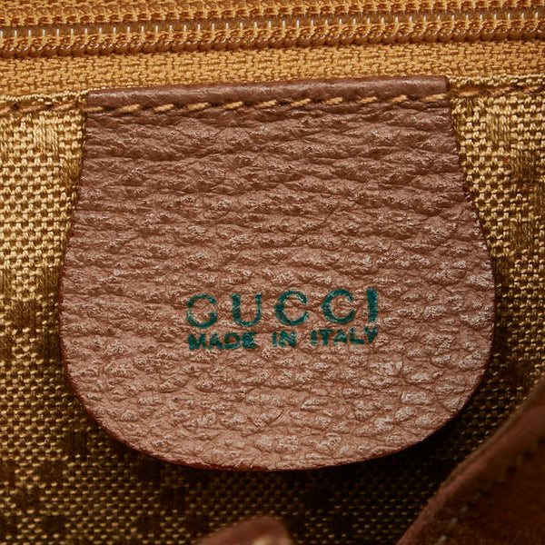 グッチ バンブー リュック バックパック 003 2058 0016 ブラウン レザー スエード レディース GUCCI 【中古】