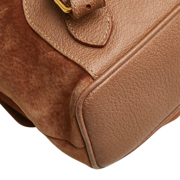 グッチ バンブー リュック バックパック 003 2058 0016 ブラウン レザー スエード レディース GUCCI 【中古】