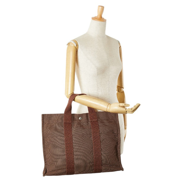 エルメス エールライントートMM トートバッグ ブラウン キャンバス レディース HERMES 【中古】