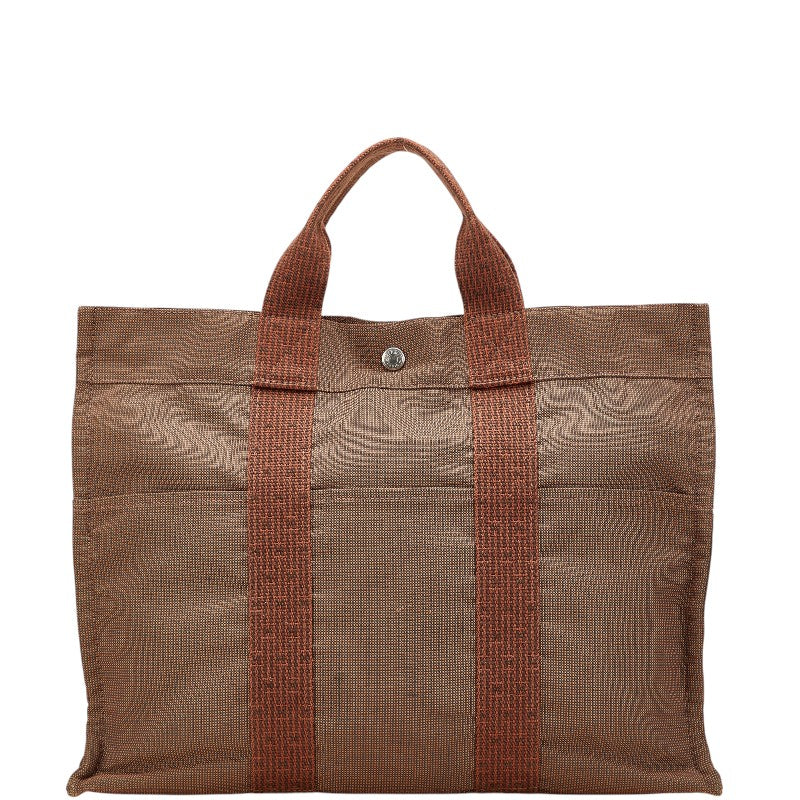 エルメス エールライントートMM トートバッグ ブラウン キャンバス レディース HERMES 【中古】