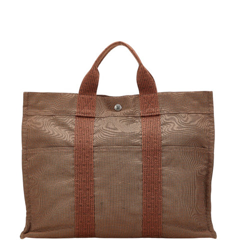 エルメス エールライントートMM トートバッグ ブラウン キャンバス レディース HERMES 【中古】