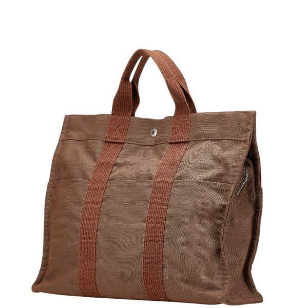 エルメス エールライントートMM トートバッグ ブラウン キャンバス レディース HERMES 【中古】
