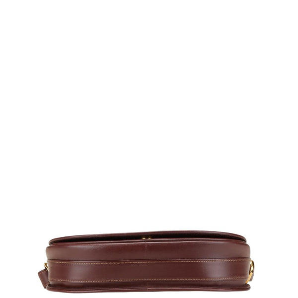 カルティエ マストライン 斜め掛け ショルダーバッグ ワインレッド ボルドー レザー レディース CARTIER 【中古】