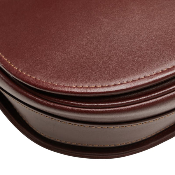 カルティエ マストライン 斜め掛け ショルダーバッグ ワインレッド ボルドー レザー レディース CARTIER 【中古】