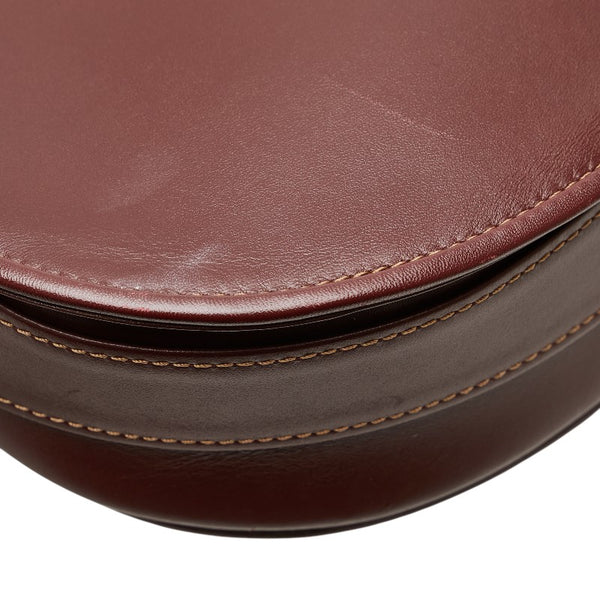 カルティエ マストライン 斜め掛け ショルダーバッグ ワインレッド ボルドー レザー レディース CARTIER 【中古】