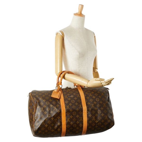 ルイ ヴィトン モノグラム キーポル50 ボストンバッグ トラベルバッグ M41426 ブラウン PVC レザー レディース LOUIS VUITTON 【中古】