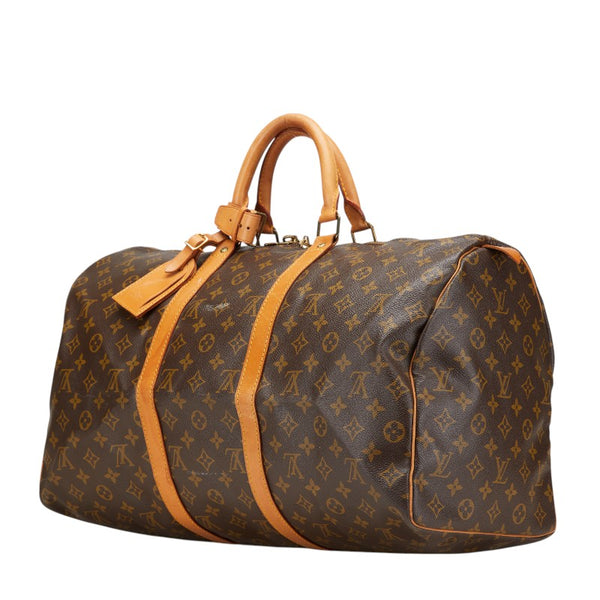 ルイ ヴィトン モノグラム キーポル50 ボストンバッグ トラベルバッグ M41426 ブラウン PVC レザー レディース LOUIS VUITTON 【中古】
