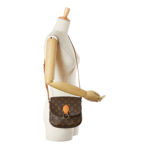 ルイ ヴィトン モノグラム サンクルーMM 斜め掛け ショルダーバッグ M51243 ブラウン PVC レザー レディース LOUIS VUITTON 【中古】
