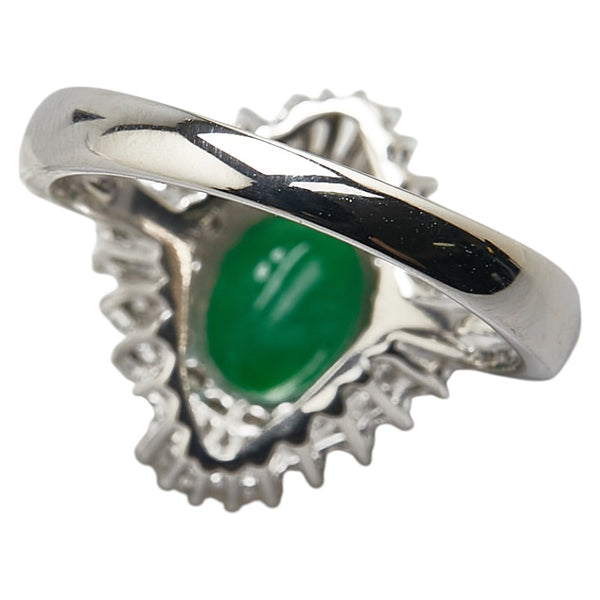 Pt900 プラチナ ヒスイ1.41ct ダイヤ0.55ct リング 指輪 レディース 8.5号 【中古】