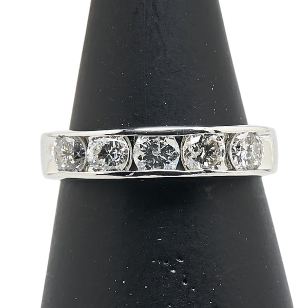 Pt900 プラチナ ダイヤ1.00ct 一文字 リング 指輪 レディース 11.5号 【中古】