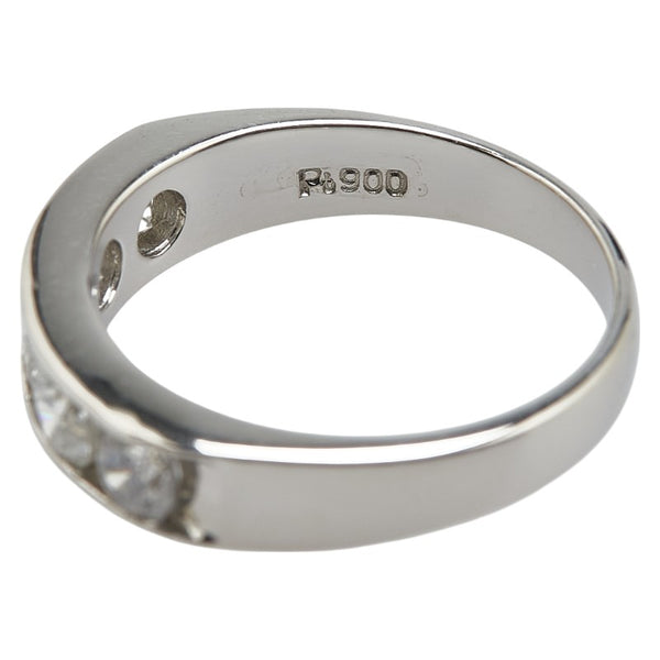 Pt900 プラチナ ダイヤ1.00ct 一文字 リング 指輪 レディース 11.5号 【中古】
