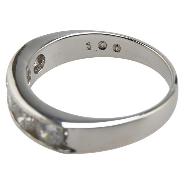 Pt900 プラチナ ダイヤ1.00ct 一文字 リング 指輪 レディース 11.5号 【中古】