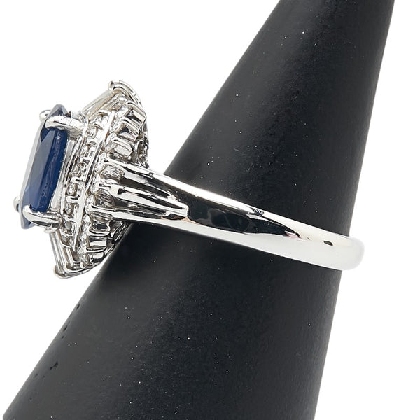Pt900 プラチナ サファイア2.22ct ダイヤ0.46ct リング 指輪 レディース 8号 【中古】