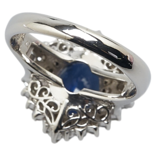 Pt900 プラチナ サファイア2.22ct ダイヤ0.46ct リング 指輪 レディース 8号 【中古】
