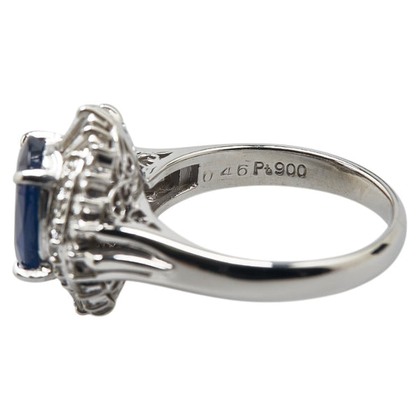 Pt900 プラチナ サファイア2.22ct ダイヤ0.46ct リング 指輪 レディース 8号 【中古】