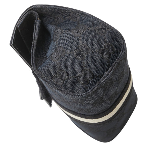 グッチ GGキャンバス ポーチ 039 0991 ブラック キャンバス レザー レディース GUCCI 【中古】