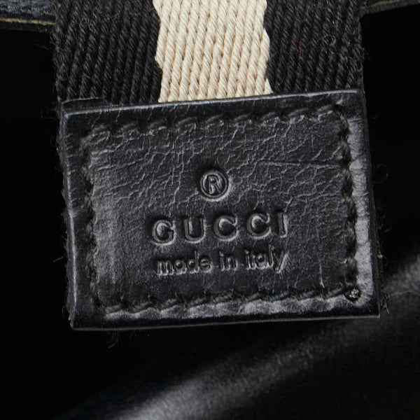 グッチ GGキャンバス ポーチ 039 0991 ブラック キャンバス レザー レディース GUCCI 【中古】